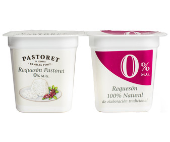 Requesón 100% natural, de elaboración tradicional y con 0% materia grasa PASTORET 2 x 125 g. Requesón 100% natural, de elaboración tradicional y con 0% materia grasa PASTORET 2 x 125 g.