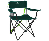 Silla de camping plegable con compartimento para bebida, color verde, NATURE.