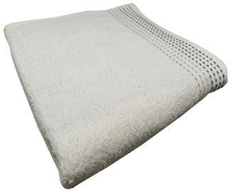 Toalla de baño color blanco 100% algodón con cenefa inferior pespunte, densidad de 360g/², ACTUEL. Toalla de baño color blanco 100% algodón con cenefa inferior pespunte, densidad de 360g/², ACTUEL.