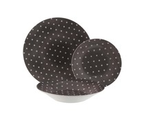 Vajilla completa de porcelana, 18 piezas, VERSA Soft Star.