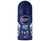 Desodorante roll on para hombre con protección anti transpirante y anti bacteriana NIVEA Dry fresh 50 ml.
