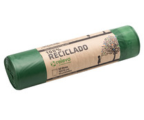 Bolsas basura 100 % reciclada RELEVO 50 l. 15 uds.