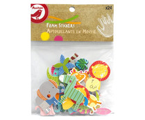 Pack de 24 stickers de goma adhesivos de colores, PRODUCTO ALCAMPO.