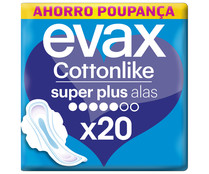 Compresas super plus con alas EVAX Cottonlike 20 uds.