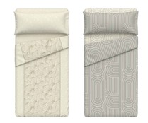 Juego de sábanas para cama de 90cm, polialgodón reciclado, 50 hilos, ACTUEL. Modelos surtidos, 1 unidad.