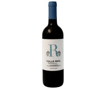 Vino tinto con denominación de origen Valdepeñas CALLE REAL botella de 75 cl.