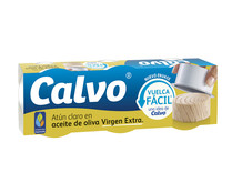Atún claro en aceite de oliva virgen extra CALVO lata de 52 g. pack de 3 uds.