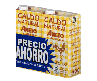 Caldo de pollo natural ANETO pack 2 uds. x 1l. Caldo de pollo natural ANETO pack 2 uds. x 1l.