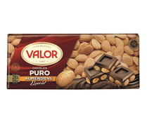 Chocolate puro negro con almendras VALOR 250 g.
