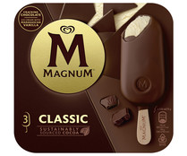 Bombón helado de vainilla recubierto de chocolate con leche MAGNUM de Frigo 3 x 110 ml.