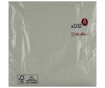 Servilletas de papel desechables blancas, 3 capas 40 x 40 cm ACTUEL 100 uds. Servilletas de papel desechables blancas, 3 capas 40 x 40 cm ACTUEL 100 uds.