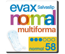 Salvaslips normales multiforma, para todo tipo de braguitas EVAX 58 uds.