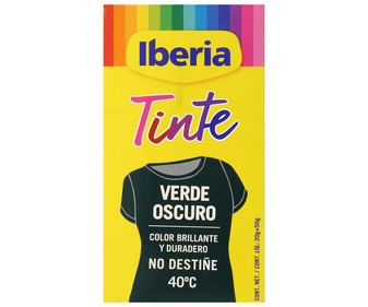 Tinte de color verde oscuro (permite teñir a baja temperatura 40ª, no destiñe) IBERIA 1 ud. Tinte de color verde oscuro (permite teñir a baja temperatura 40ª, no destiñe) IBERIA 1 ud.