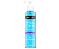 Leche limpiadora hidratante en gel con ácido Hialurónico NEUTRÓGENA Hydro boost 200 ml.