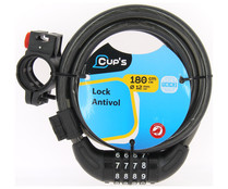 Antirrobo para bicicleta con código de seguridad, cable de 1,8 metros CUP'S ALCAMPO.
