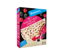 Snacks de chocolate blanco y trocitos de fruto rojo BICENTURY 5 uds. x 18 g.