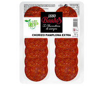 Chorizo de Pamplona de categoria extra, sin gluten y cortado en lonchas BOADAS 2 x 40 g.