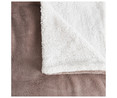 Plaid de coralina y borreguito color marrón, 130x170cm., 100% poliéster 240g/m², ACTUEL.