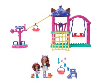 Parque de juegos de Sabine y Seneca Squirrel Dos muñecas con mascotas ardilla y set de juego con accesorios, ENCHANTIMALS City Tails MATTEL HHC16.