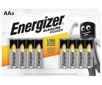 Pack de 8 pilas alcalinas AA, LR06, 1,5V, ENERGIZER Power.