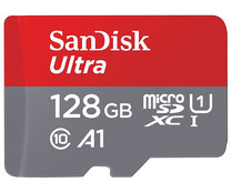 Tarjeta de memoria SANDISK Ultra MicroSDXC 128GB, hasta 100MB/s, clase 10. Tarjeta de memoria SANDISK Ultra MicroSDXC 128GB, hasta 100MB/s, clase 10.