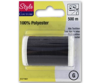 Hilo poliéster negro 500 metros Hilo poliéster negro 500 metros