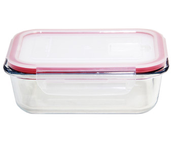 Hermético de vidrio rectangular con tapa de plástico con válvula, 0,59 litros, ACTUEL.