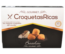 Croquetas 100% caseras, ultracongeladas y rellenas de bacalo CROQUETAS RICAS Gourmet 300 g.