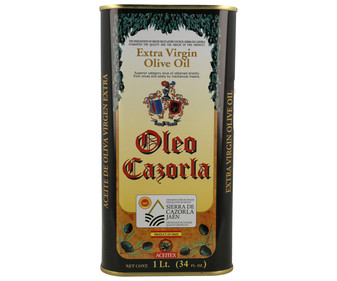 Aceite de oliva virgen extra, Denominación de Origen Sierra de Cazorla OLEO CAZORLA lata de 1 l. Aceite de oliva virgen extra, Denominación de Origen Sierra de Cazorla OLEO CAZORLA lata de 1 l.