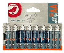 Pack de 16 pilas alcalinas AA, LR06, 1,5V, PRODUCTO ALCAMPO High Performance.