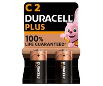 Pack de 2 pilas alcalinas C, LR14, 1,5V, DURACELL Plus.