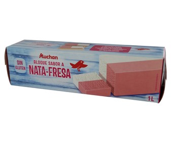 Bloque de helado con sabor a nata y fresa PRODUCTO ALCAMPO 1 l. Bloque de helado con sabor a nata y fresa PRODUCTO ALCAMPO 1 l.