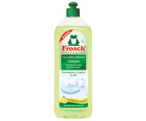 Detergente lavavajillas a mano ecológico con aroma limón (desengrasa y respeta la piel) FROGGY 750 ml.
