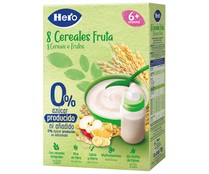 Papilla de 8 cereales y fruta para bebés a partir de 6 meses HERO 340 g.