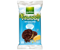 Tortitas de maíz con chocolate, sin azúcares añadidos GULLÓN VITALDAY 100 g.
