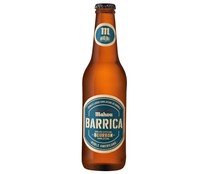 Cerveza rubia envejecida en barrica, bourbon  MAHOU BARRICA botella 33 cl.  