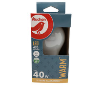 Bombilla LED E27 de 40W, luz cálida y 470 lumens, PRODUCTO ALCAMPO. Bombilla LED E27 de 40W, luz cálida y 470 lumens, PRODUCTO ALCAMPO.