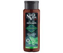 Champú anticaspa con extractos de mentol y lima bio, para cabellos grasos NATUR VITAL 300 ml. 