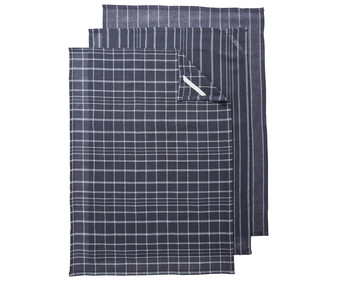 Pack de 3 paños de cocina 100% algodón tejido sarga color gris, 50x70cm. ACTUEL. Pack de 3 paños de cocina 100% algodón tejido sarga color gris, 50x70cm. ACTUEL.
