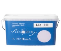 Pintura interior para paredes y techos, lila mate COLORFUL, 4L.