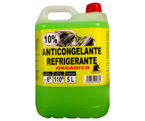 Líquido refrigerante con temperatura de protección de hasta -6ºC+110ºC, 5L verde orgánico, 10% Monoetilenglicol, UNYCOX.