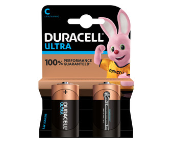 Paquete de 2 pilas alcalinas del tipo C o LR14 DURACELL Ultra power. Paquete de 2 pilas alcalinas del tipo C o LR14 DURACELL Ultra power.
