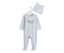 Conjunto recién nacido pelele + gorro IN EXTENSO, talla 46.
