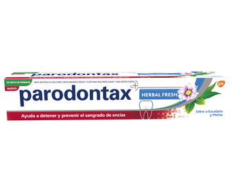 Pasta de dientes con flúor que ayuda a detener el sangrado de las encías PARODONTAX Herbal fresh 75 ml. Pasta de dientes con flúor que ayuda a detener el sangrado de las encías PARODONTAX Herbal fresh 75 ml.