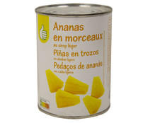 Piña en almibar en trozos PRODUCTO ECONÓMICO ALCAMPO 340 gr,