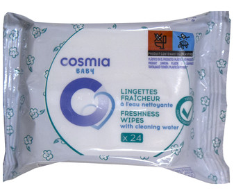 Toallitas húmedas para bebé, dermatológicamente testadas COSMIA BABY 24 uds. Toallitas húmedas para bebé, dermatológicamente testadas COSMIA BABY 24 uds.