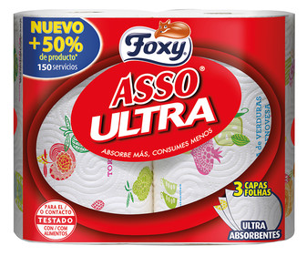 Papel de cocina FOXY Asso Ultra 2 uds. Papel de cocina FOXY Asso Ultra 2 uds.