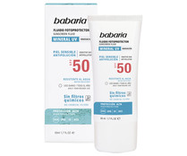 Protector solar facial para pieles sensibles con FPS 50 (muy alto) BABARIA 50 ml.