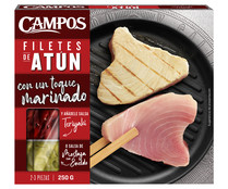 Filetes de atún con un toque mariando (incluye salsa Teriyaki o de mostaza con eneldo) CAMPOS 250 g.