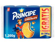 Pack de galletas crema de chocolate PRINCIPE 3+1 1200 g.